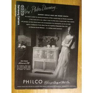 1947 Vintage PHILCO Chippendale Phonograph FM Radio 1270 Print Advertisement